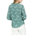 thumbnail image 3 of Allegra K Women's Floral Print Bow Tie Ruffle Neck Long Sleeve Blouse Top, 3 of 7