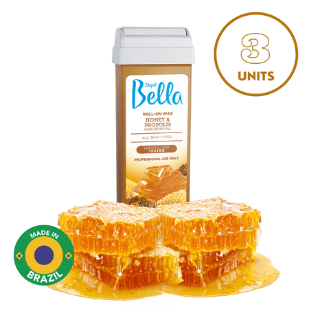 Depil Bella Roll-On Honey with Propolis Wax Cartridges 3.52Oz (3 Units Offer)