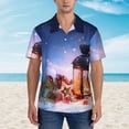 thumbnail image 4 of Lsque Lantern On Snow With Christmas pattern Hawaiian Shirt for Men, Unisex Summer Beach Casual Short Sleeve Button Down Shirts-3X-Large, 4 of 9