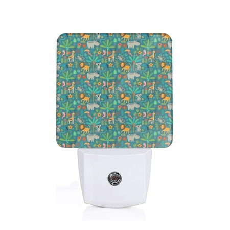 

Sigee Jungle Animals for Night Lights Plug into Wall Dusk to Dawn Sensor Warm White Led Night Light 0.5W for Kid Hallway