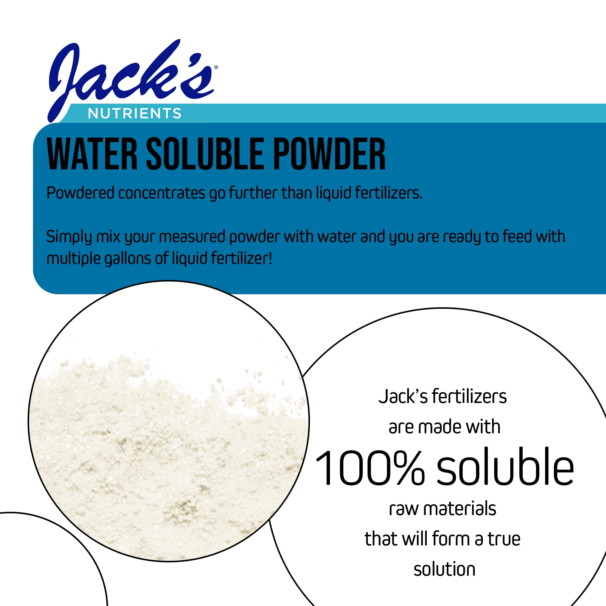 Jack's Nutrients 6-6-26 Low Phos Part A Water-Soluble Fertilizer for Growth of Leaves and Strong Roots in Continuous Liquid Feed Program, 2.2lbs