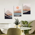 thumbnail image 6 of Framed Canvas Mountain Wall Art, Minimalist Boho Wall Art Set of 3, 12"x16" Large Size Prints Wall Decor for Bedroom, Living Room, Dining Room,Mid-Century Modern Wall Decor, 6 of 6