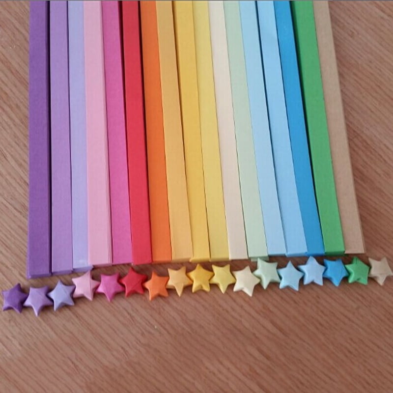 Ostrifin Origami Lucky Star Paper Strips Folding Paper Ribbons Colors, Size: One Size