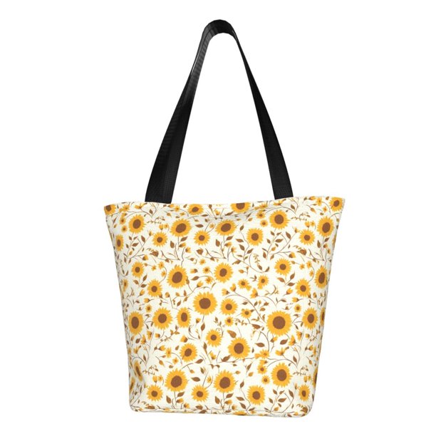 Balery Brown Leaf Sunflower Bolsa de Hombro con Diseño, Bolsa Grande y Duradera, Bolsa Versátil para Compras