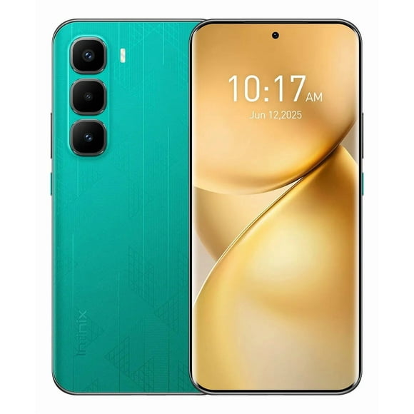 Celular Infinix Hot 60 Pro+ AI Phone Verde, Dual Sim, 16GB RAM, 256GB ROM, pantalla curva 3D AMOLED 1,5k 144Hz, batería 5160 mAh, carga rápida 45 W, cámara Sony 50 MP, diseño moderno, NFC,MTK G200 6nm
