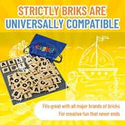 Strictly Briks Alphabriks With 10 X 10 Stackable Gray Base Plate 100 Compatible With All Major Brands Baseplate And Tiles For Education And Fun 100 4X4 Alphabet Letter Tiles
