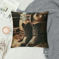 thumbnail image 2 of BCIIG  Western Throw Pillow Cushion Cover, American West Rodeo Elements with Antique Supplies Retro Artwork Photo, Decorative Square Accent Pillow Case,, 2 of 5