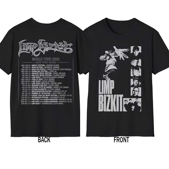 Limp Bizkit World Tour 2026 T-Shirt, Nu Metal Band Tee, Rock Concert Shirt