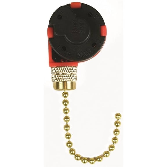 Jandorf 60303 Pull Chain Switch, 250 V, 3 A, Brass