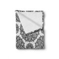 thumbnail image 2 of Mandala Soft Flannel Fleece Throw Blanket, Symmetrical Oriental Mandala Pattern Lace Like Ornamental Design, Cozy Plush for Indoor and Outdoor Use, 50" x 70", Black and White, by Ambesonne, 2 of 6