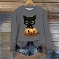 thumbnail image 5 of Inverlee Halloween Sweatshirts Women Funny Pumpkin Ghost Graphic T-shirt Loose Fit Crewneck Sweatshirt Long Sleeve Dressy Casual Pullover Tops Halloween Clothes, 5 of 6
