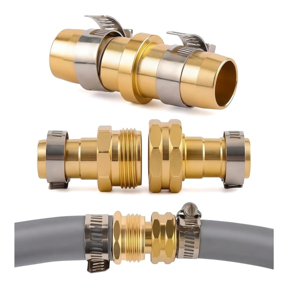 Renyuanyuan 2 Pack Garden Hose Repair Kit with Stainless Steel Clamp, Fits 5/8" to 3/4" Hose, for Quick Fixes