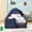 Navy Blue + Boucle + Fabric + Foam, variant on Dinosaur Twin Bed Frame, Boucle Fabric Upholstered Bed with Safety Rails,Grey