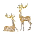 thumbnail image 1 of Paquete de 2 estatuas de ciervos, adornos, figuras de renos, esculturas de animales, esculturas de ciervos para el escritorio, 1 of 9