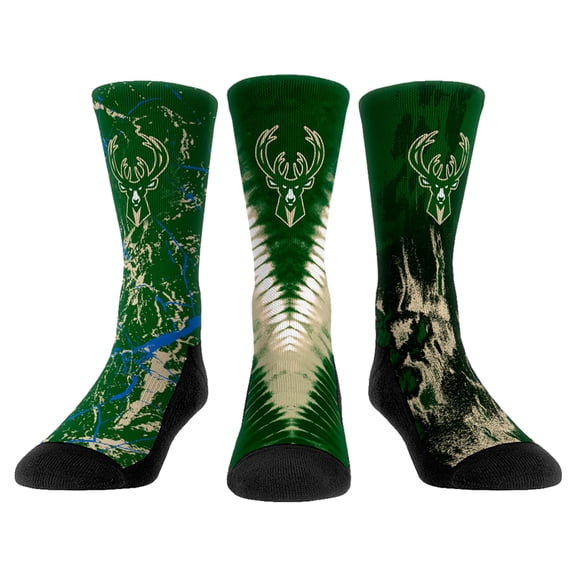 Youth Rock Em Socks Milwaukee Bucks Three-Pack Crew Socks Set