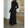 thumbnail image 4 of Women's Long Sleeve Maxi Dress 2025 Fall Casual Button Fit & Flare A-Line Swing Flowy Long Dresses Winter Trendy, 4 of 4