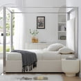 thumbnail image 2 of Woodpeckers Furniture and Mattress Jeffrey Canopy Vegan Leather Upholstered Bed Frame, 2 of 2