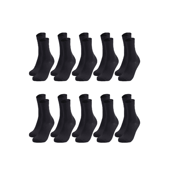 Calceta Deportiva Hombre 100% Algodón 10 Pares negro