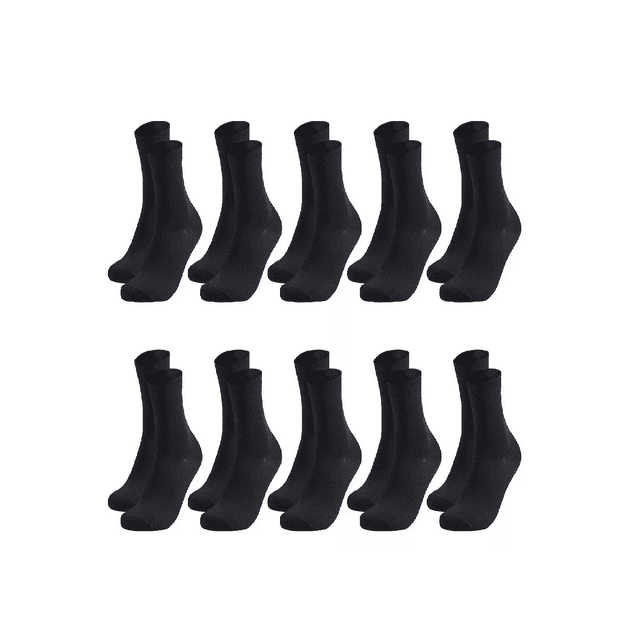 Calceta Deportiva Hombre 100% Algodón 10 Pares negro