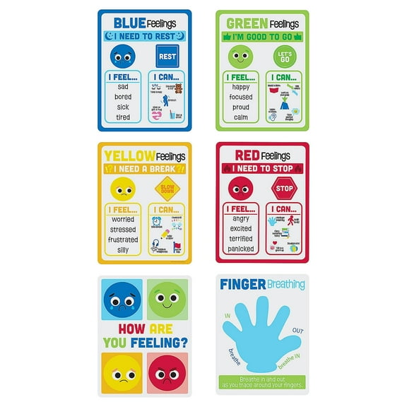 Fun Express Social Emotion Learning Strategy Posters - 6 Pc
