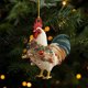thumbnail image 5 of Adorno navideño de gallo | Decoración de árbol de pollo acrílico 2D con purpurina | Decoración navideña rústica para coleccionistas, 5 of 6