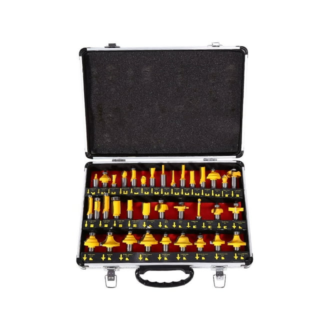 Juego de 35 brocas de carburo de tungsteno para enrutador de madera de 1/2" de Whataatahia, herramientas de carpintería