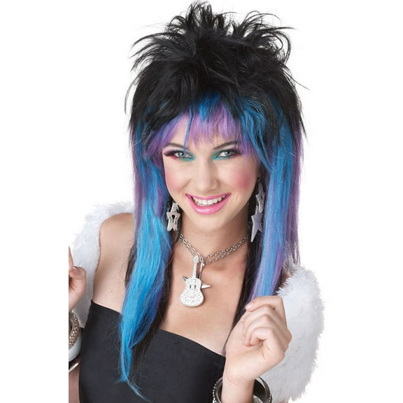 Rave Candy Costume Wig (Black/Blue/Purple)