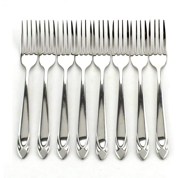 Set of 8 Stainless Steel Dinner Forks Heavy Duty Flatware