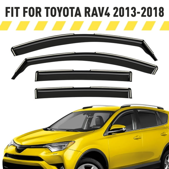 AEROGUYS In-Channel Window Deflectors Extra Durable Window Visors Rain Guards Fit for Toyota RAV4 2013-2018, Sun Visors, Wind Vent Visors, Car Accessories- 4pcs. AG0538
