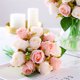 thumbnail image 4 of Billuyoard Ramo de rosas artificiales de 12 cabezas, ramo de simulación romántico, ramo de flores para boda en casa, ramo de novia, accesorios de Flores artificiales champán Billuyoard HA7941-02B, 4 of 6