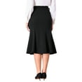 thumbnail image 3 of INSPIRE CHIC Women's Elegant Fishtail Skirt High Waist Belted Work Midi Mermaid Skirts S Black, 3 of 5