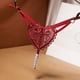thumbnail image 1 of Tangas sensuales con bordado floral para mujer: bragas masajeadoras ultrafinas, transparentes y con perlas para lencería y ropa interior cómodas., 1 of 5