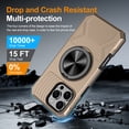 thumbnail image 6 of for iPhone 14 Pro Case, Hybrid Ultra Slim Shockproof Cover with 360° Rotating Alloy Ring Kickstand, Magnetic Drop Protective Stylish Design Case Cover for iPhone 14 Pro, Gold, 6 of 7