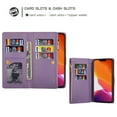 thumbnail image 2 of Mantto Women Case for iPhone 13 - 6.1 inch Wallet Case, Multifunctional 9 Card Slots Bling Zipper Purse Pocket Glitter Leather Magnetic Flip Kickstand Wrist Strap Case, Purple, 2 of 8