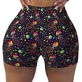 thumbnail image 2 of Haiem Rainbow Jellyfishes No Front Seam Biker Shorts for Women Yoga Workout Gym Bike Shorts with Tummy Control Moisture-Wicking-XX-Large, 2 of 9