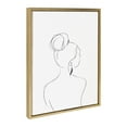 thumbnail image 2 of Kate and Laurel Sylvie Minimalist Woman 2 Framed Canvas Wall Art by Teju Reval of SnazzyHues, 18x24 Gold, Decorative Modern Art Print for Wall, 2 of 9