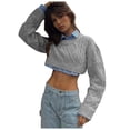 thumbnail image 2 of Pulls pour Femmes Pulls Cardigan Automne/hiver Pull Manteau Tricoté Mode Femmes Casual Manches Longues à Manches Solides Tricot Pull Col Rond, 2 of 9