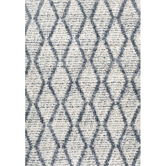 Ahgly Company Indoor Rectangle Contemporary Silver Gray Trellis Area Rugs, 8' x 12'