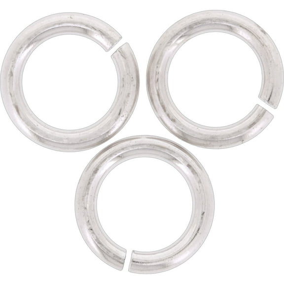 3 14K White Gold Jump Rings for Chain or Charm Pendant 22 Gauge