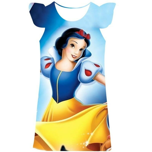 Blanche Neige Enfants Robe Printemps Ete Col Rond Enfants Vetements Mode Disney Serie Filles Vetements Decontractees 1 10 Ans Walmart