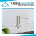 thumbnail image 5 of KBFmore 350 ml Round Stainless Steel Kitchen Soap or Lotion Dispenser with 360 Degree Swivel Spout, 5 of 8