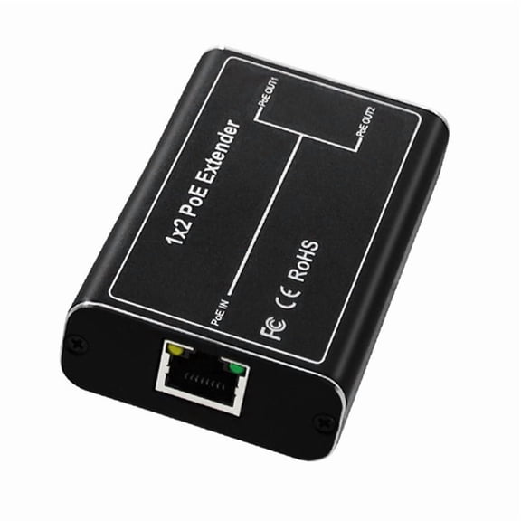 Gigabit POE Extender 2 Port 100/1000M Network Switch Repeater 30W IEEE802.3af/At Plug&Play for PoE Switch NVR IP Camera,1 x 2 Port POE Extender,Black