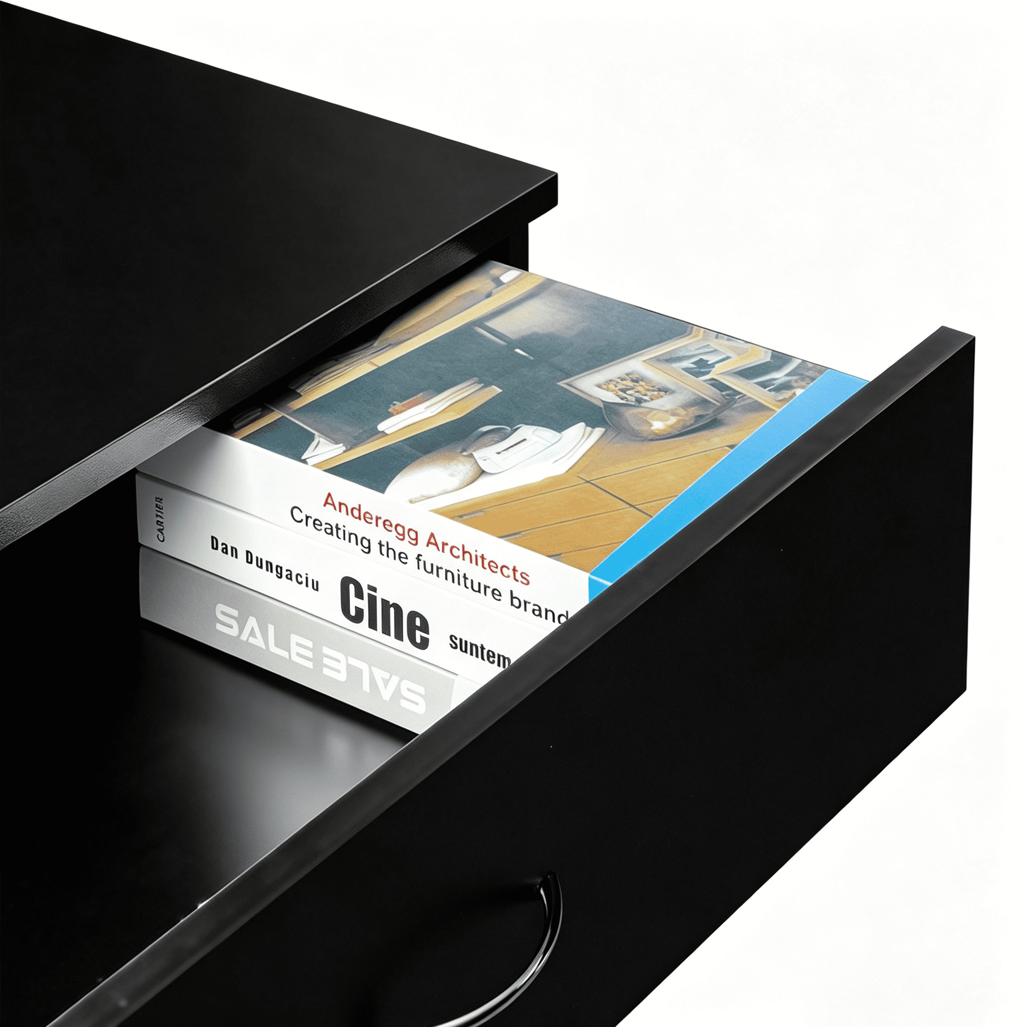 Black 4 Drawer Nightstand - High-quality and modern for interior decoration and storage
