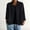 Black, variant on Button Down Cardigan Long Sleeve Work Shirts Cardigan Sweaters Cropped Knit Cardigan Crop Cardigan Sweater Casual Cardigan Fall Winter Sweater Coat Black L