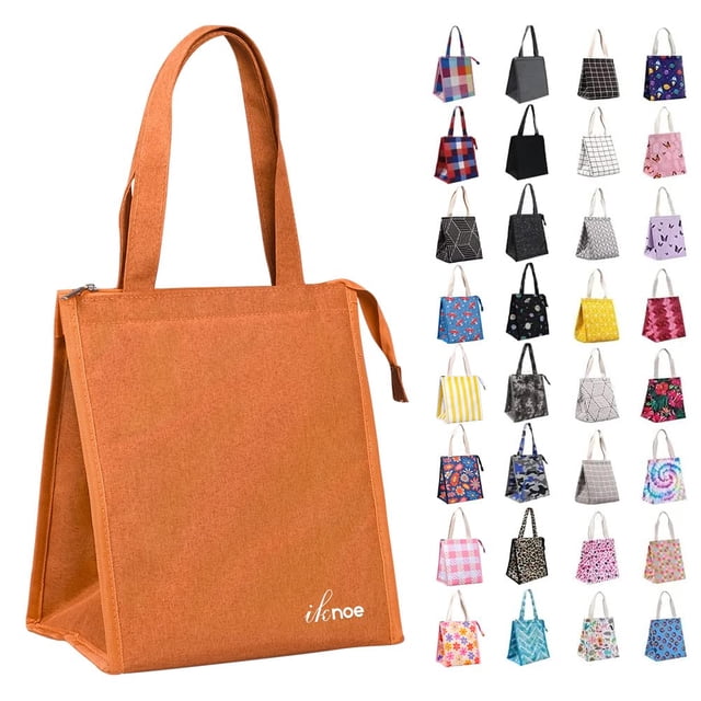 Bolsa de almuerzo iknoe de 9 litros, aislante, plegable, a prueba de fugas, naranja