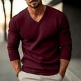 thumbnail image 2 of Dpytoraw Autumn And Winter Men's Knitwear V Neck Slim Long Sleeved Sweater, 2 of 5