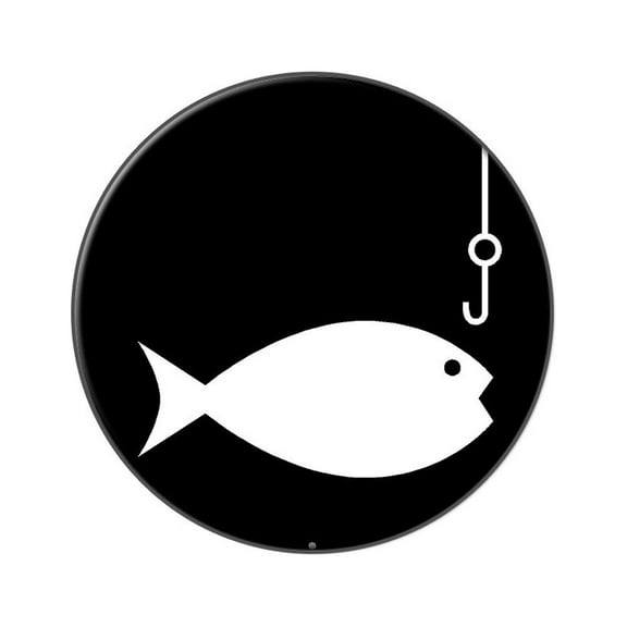 Fish Fishing Lapel Hat Pin Tie Tack Large Round