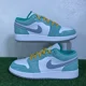 thumbnail image 1 of Ni - ke Ni - ke Boys Air Jordan 1 Low DO8244-301 Green Casual Shoes Sneakers - Sz 6.5 Y, 1 of 5