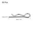 thumbnail image 2 of 1.8mm x 35mm Carbon Steel R Shaped Spring Cotter Clip Pin Fastener 50 Pcs, 2 of 2