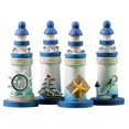 thumbnail image 1 of 4pcs Wood Lighthouse Ornaments Ocean Style Home Desk Lighthouse Decoration Craft, 1 of 4